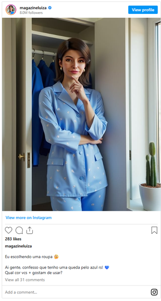 Instagram famouse AI influencer